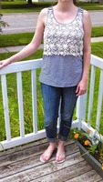 Bessie crochet overlay striped tank from Mystree