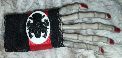 Victorian Cameo Skeleton Hand Barrette