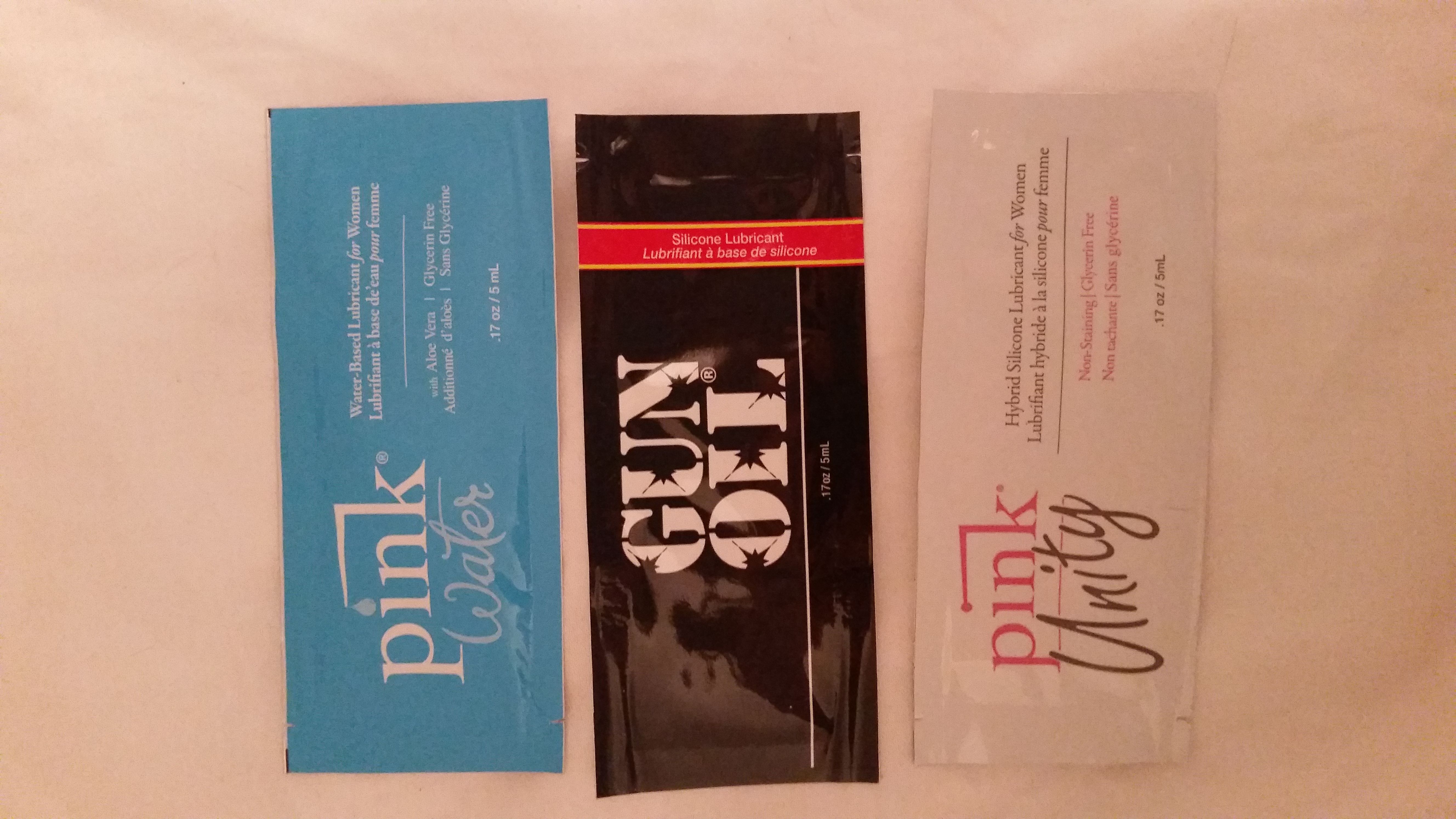 Personal Lubricant Samples
