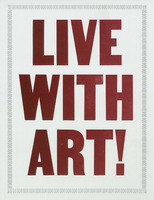 "Live with Art" hand-letterpressed, limited edition print by Doug Wilson