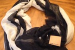 Steve Madden Black and Cream Scarf