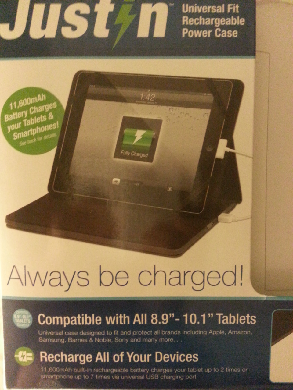 Rechargable tablet case