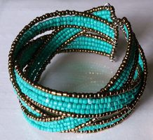 Mission Cute Aqua Beaded Cuff