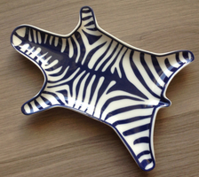 Jonathan Adler Zebra Stacking Dish - Blue