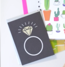 Congratulations Metallic Ring Card