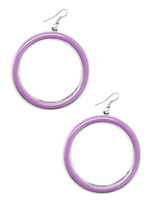 Silver & Purple Enamel Hoop Earrings