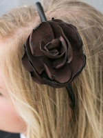 Soft Chocolate Brown Rosette Headband