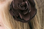 Soft Chocolate Brown Rosette Headband