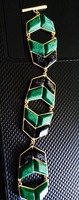 Black & Green Faux Marble Bracelet