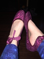 Lacy flats with ankle tie