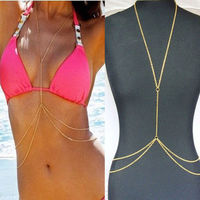 Gold Swimsuit Body Chain