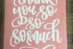 Package of 4 "Thank You" cards with enveloped by Hand Letter Design