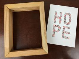 Reclaimed Wood Frame and Christopher Craig "HOPE" foiled 5 x 7 print