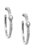 Silver Rhinestone Hoop Earrings